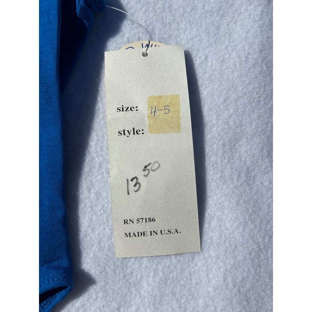 Vintage Body Flex Kids Blue Leotard Bodysuit Size 4/5 Made in USA NWT Royal Blue - Picture 3 of 6